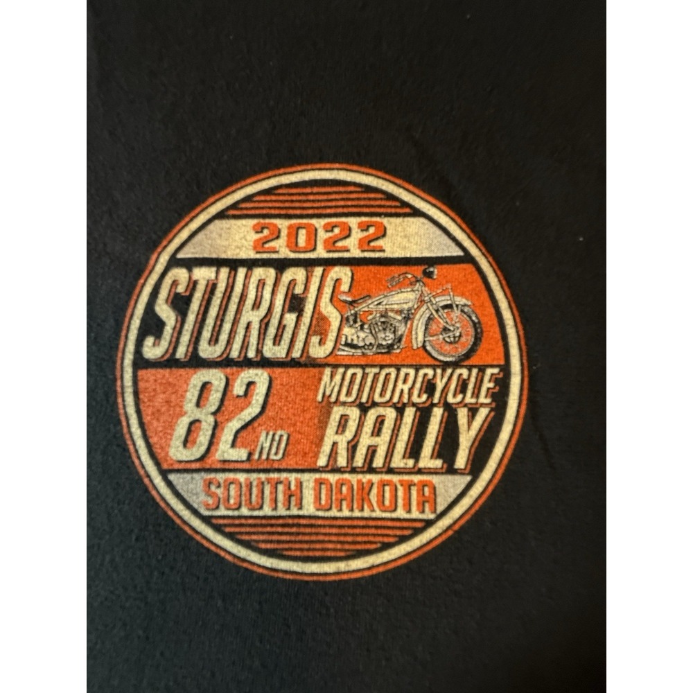 Sturgis 2022 Motorcycle Rally Black Graphic T-Shirt Men's Size 3XL 82nd Year
